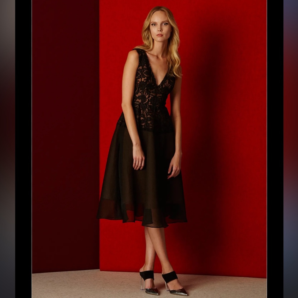 Lela rose black lace dress size 2